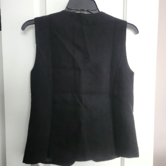 *NWT Commense V-Neck Buttoned Vest Button top Women MEDIUM (Size 6) BLACK - Picture 8 of 10